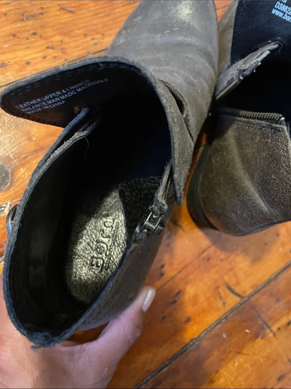 Born Women's Charcoal Gray DISTRESSED Ankle Booties